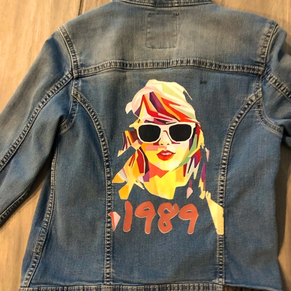 Trendy Denim Jacket with Colorful Graphic